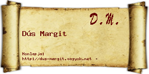 Dús Margit névjegykártya